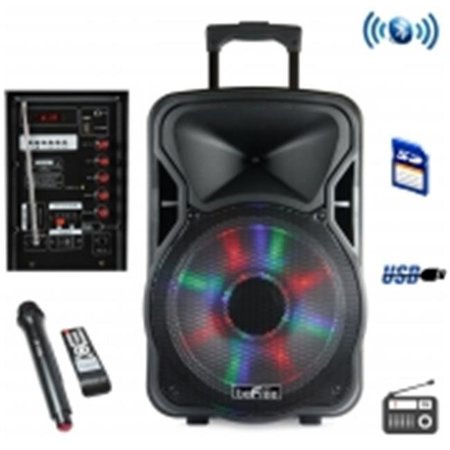 12 in Bluetooth Rechargeable Party Speaker with Illuminatiing Light - BEFREE SOUND BFS-4400